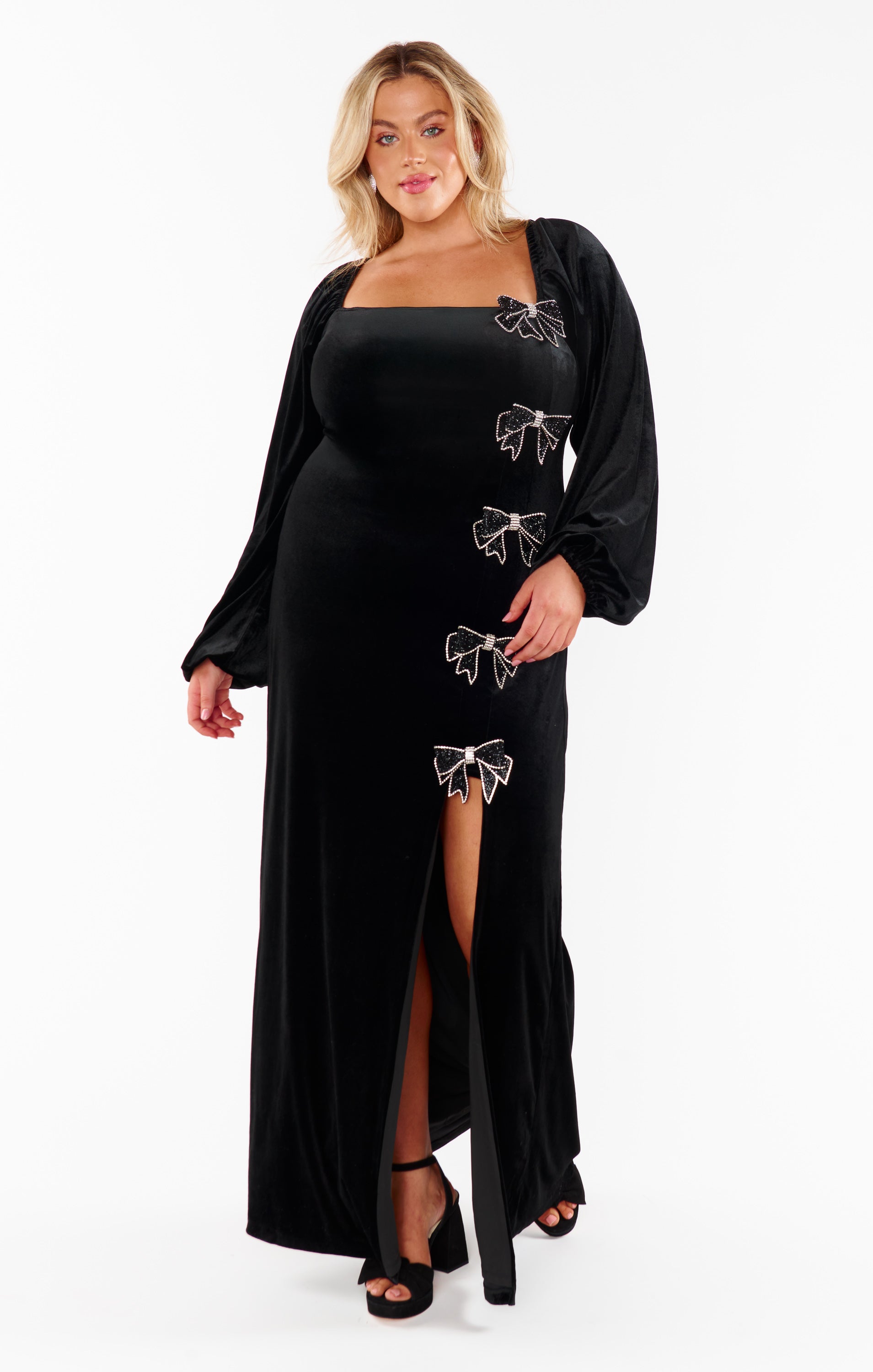 Eloise Dress ~ Velvet with Rhinestone Bows – Show Me Your Mumu