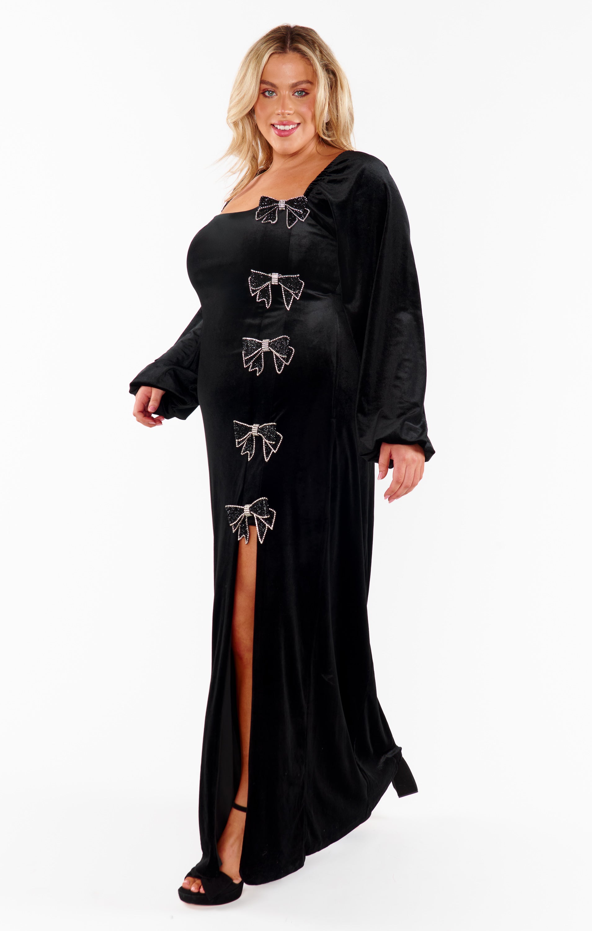 Eloise Dress ~ Velvet with Rhinestone Bows – Show Me Your Mumu