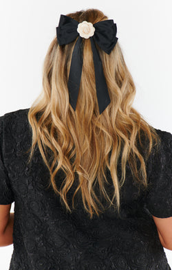 Delaney Bow ~ Black with Rosette