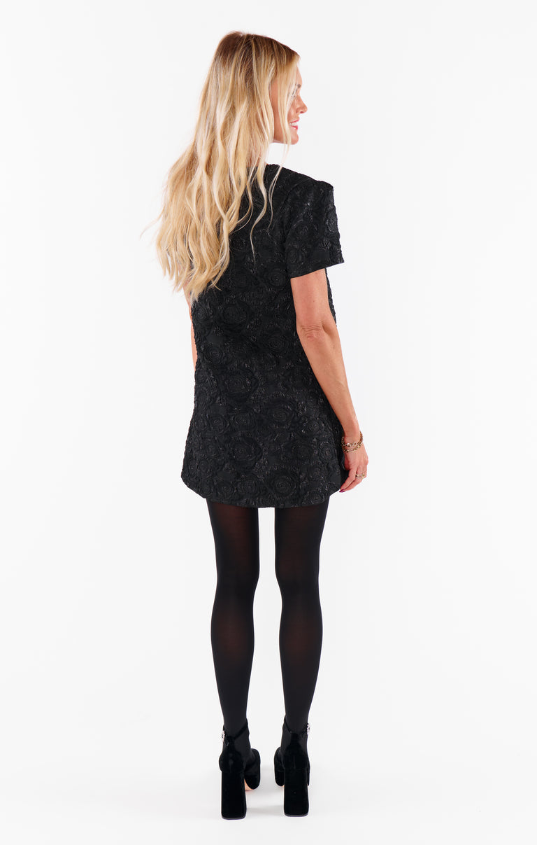 open lace back dress Jeanette Dress ~ Black Blooms Jacquard – Show Me Your Mumu
