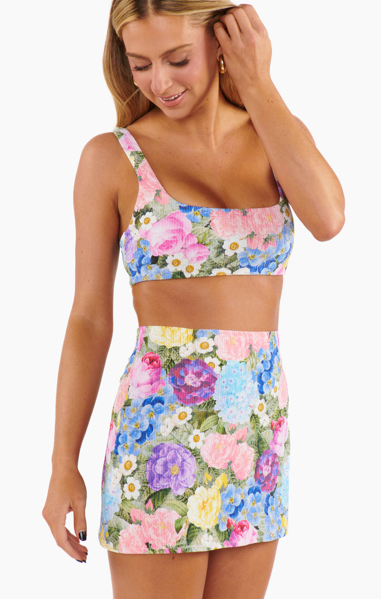 Mary Mini Skirt ~ Flower Shop Rib Scrunch – Show Me Your Mumu