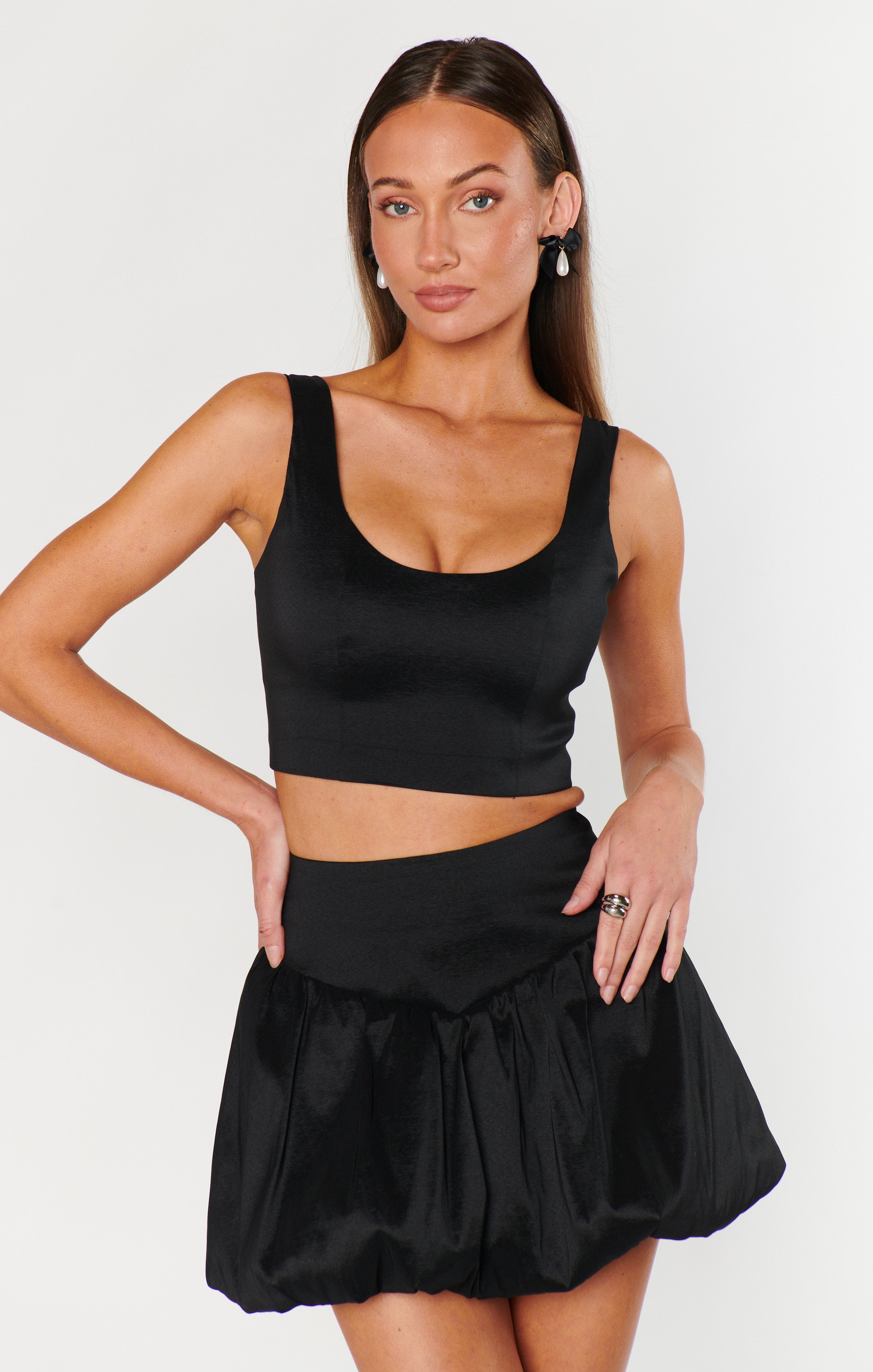 Celeste Skort ~ Black Taffeta – Show Me Your Mumu
