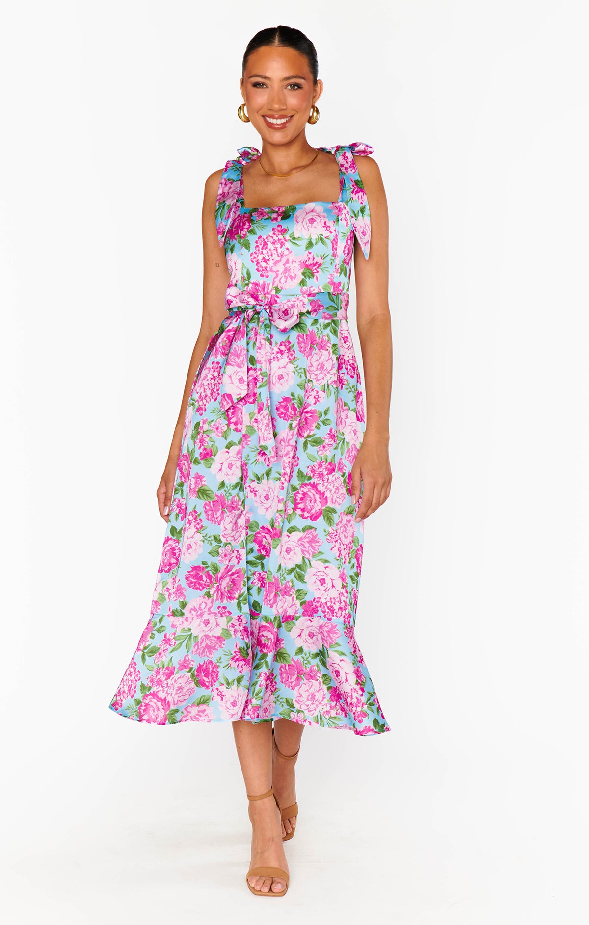 knee length dresses for ladies Garden Midi Dress, in Miss Malibu | Show Me Your Mumu main image 0