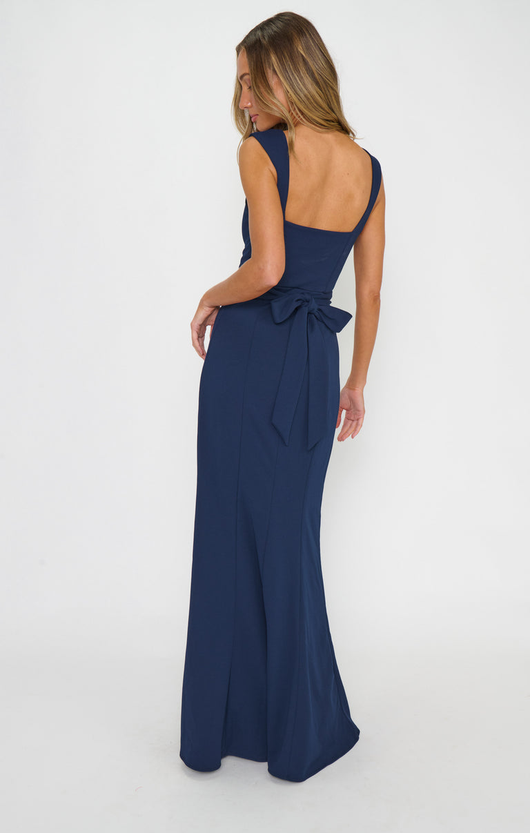 blue dress size 12 Paris Gown, in Midnight Navy Stretch, Size: XS | Show Me Your Mumu