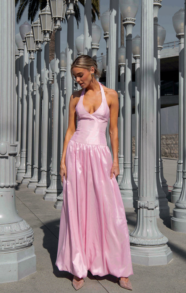 Eliza Maxi Dress, in Light Pink Light Taffeta | Show Me Your Mumu | Bridesmaid Dresses & Wedding Attendee Dress Eliza Maxi Dress, in Light Pink Light Taffeta | Show Me Your Mumu | Bridesmaid Dresses & Wedding Attendee Dress