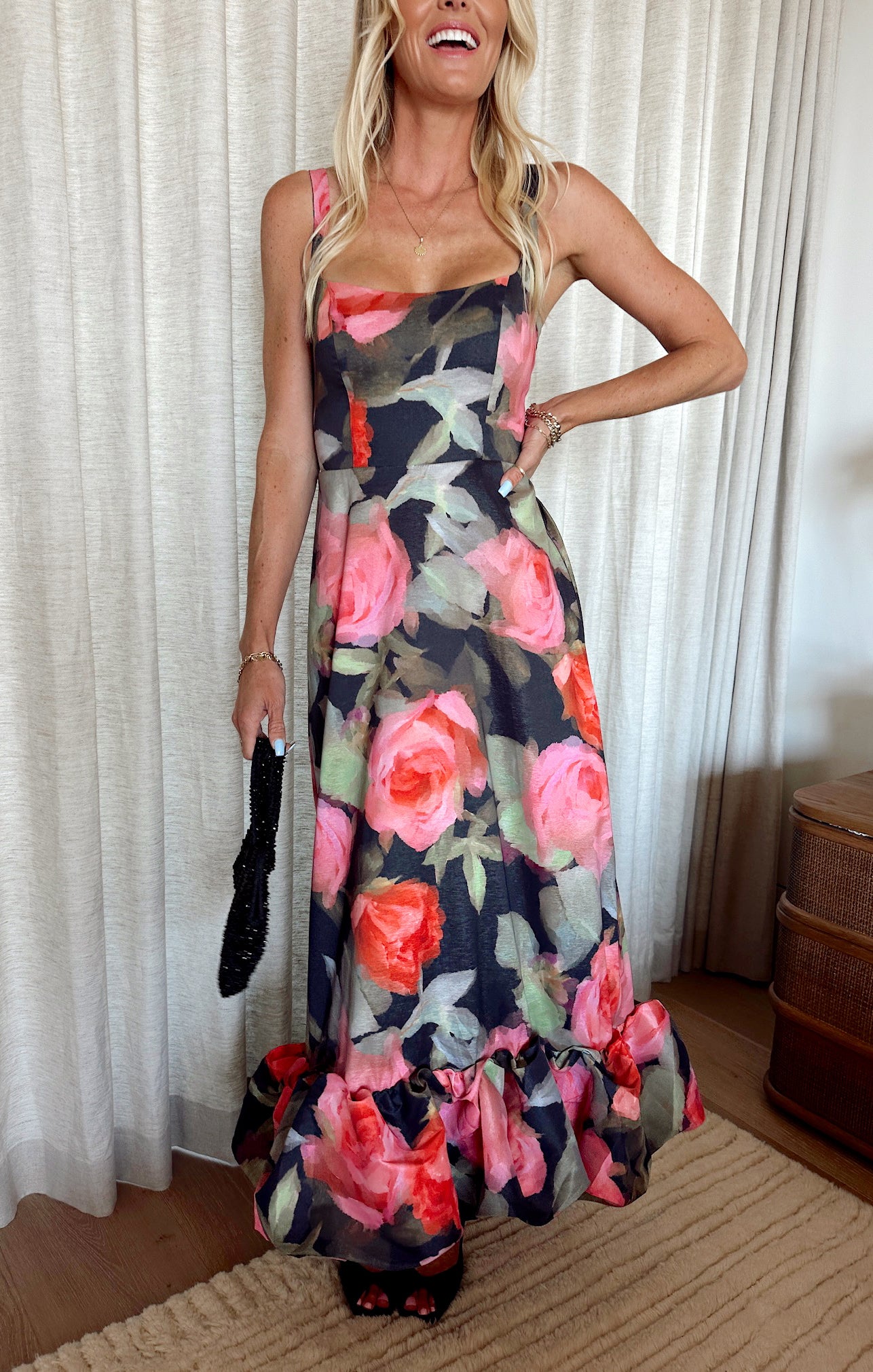 show me your mumu paxton midi dress Rebecca Midi Dress, in Noir Blooms, Size: Medium | Show Me Your Mumu