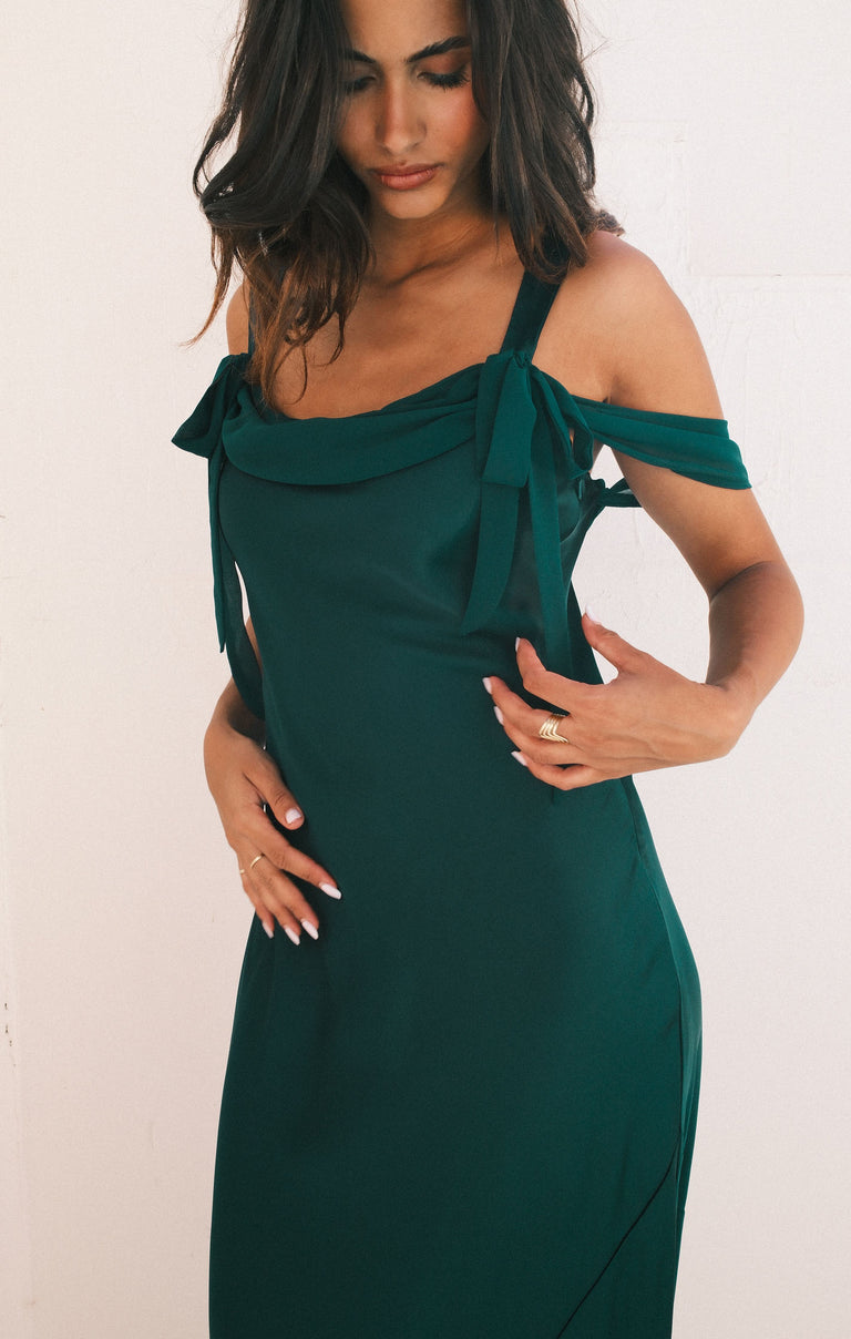 bella maxi dress show me your mumu Bella Maxi Dress, in Steel Blue Luxe Satin, Size: XL | Show Me Your Mumu