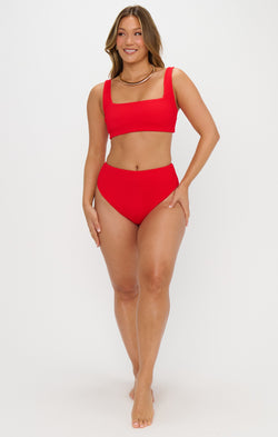Hot Tub Top ~ Hot Tamale Red Scrunch