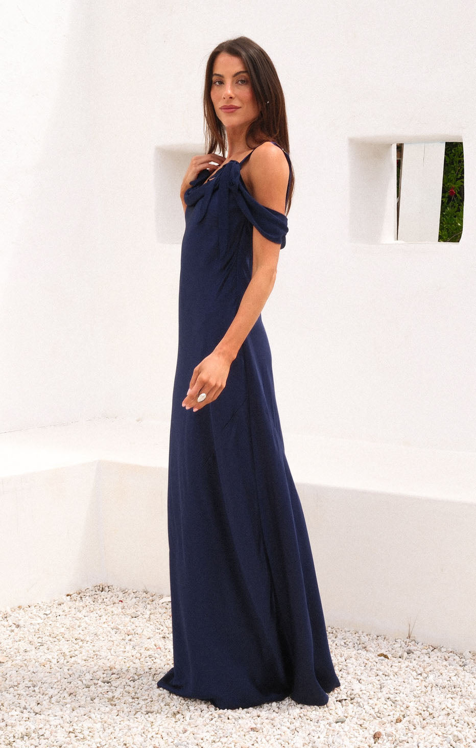 show me your mumu bella maxi dress ~ Midnight Navy Luxe Satin – This stunning dress features Color:FRENCH BLUE/PINK RebajasSS26 Grunge Cut Out Top