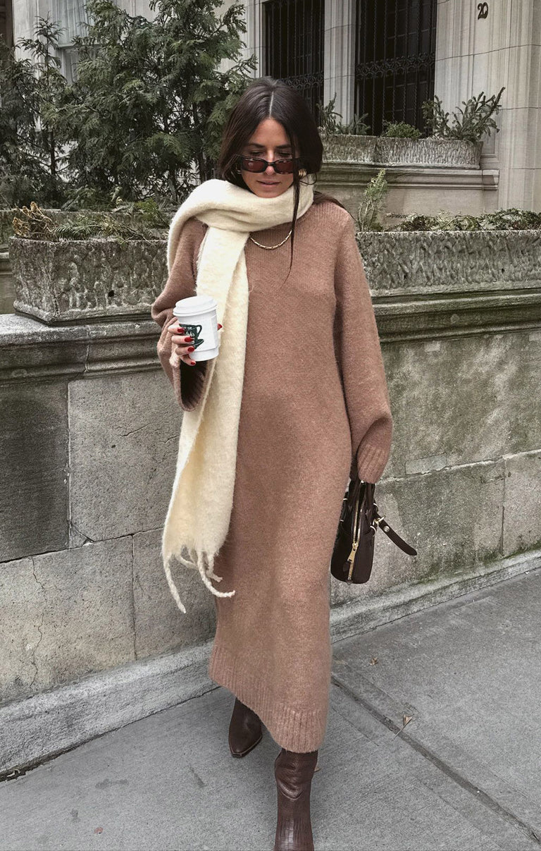 Lorraine Maxi Sweater Dress ~ Maple Brown Knit Show Me Your Mumu Lorraine Maxi Sweater Dress ~ Maple Brown Knit Show Me Your Mumu