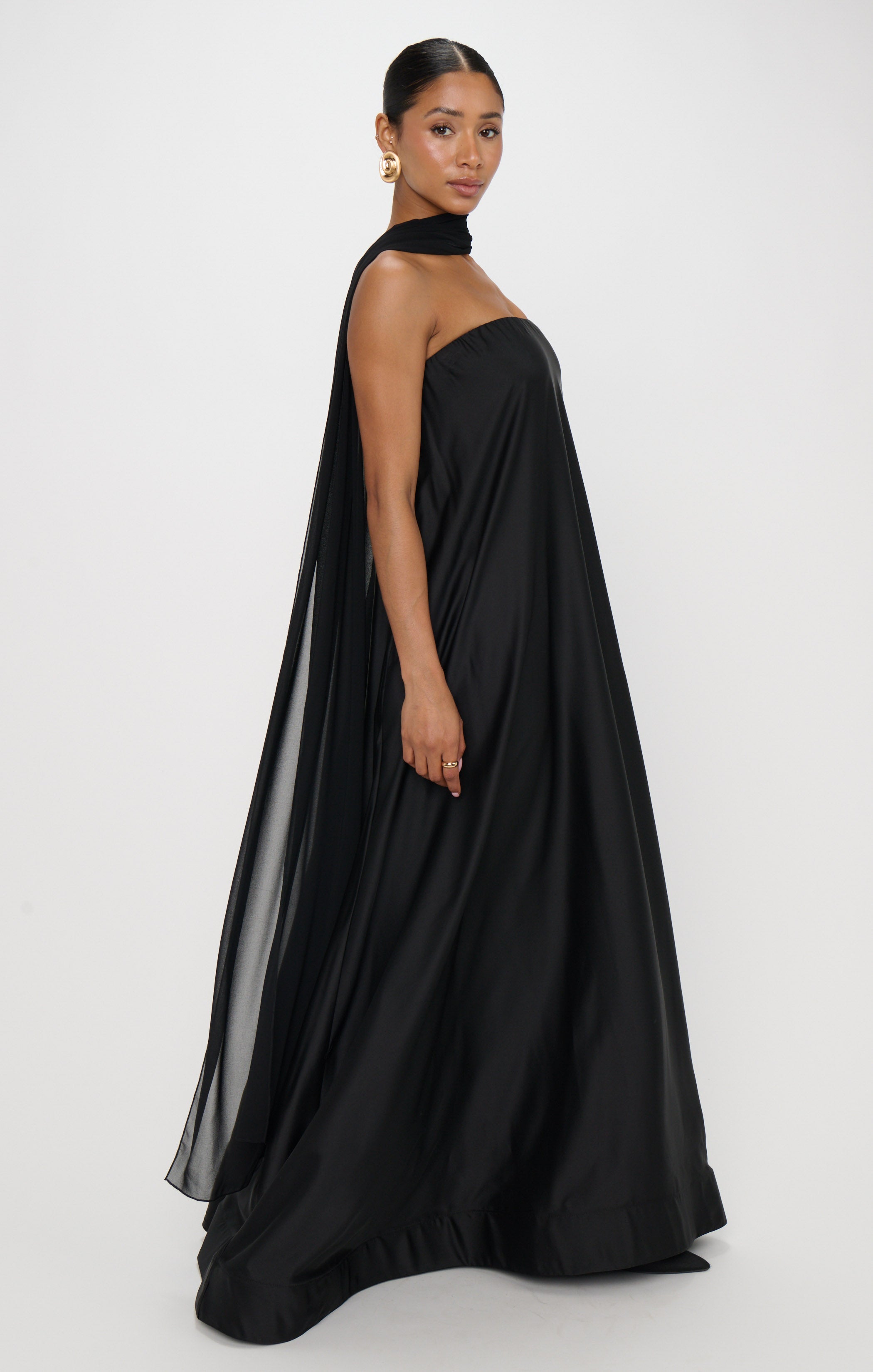 Tinsley Tube Dress, in Black Luxe Satin | Show Me Your Mumu