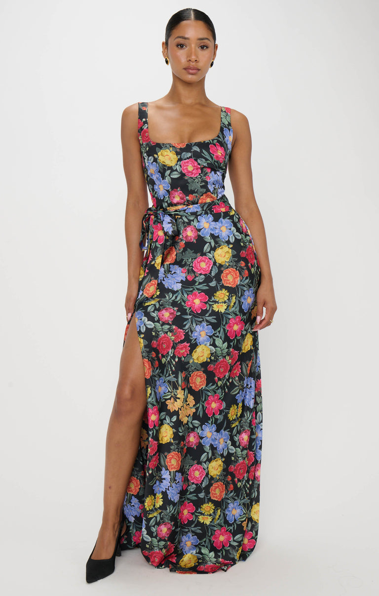 ally maxi dress Lana Maxi Dress ~ Charm Peony Black Luxe Satin – Show Me Your Mumu