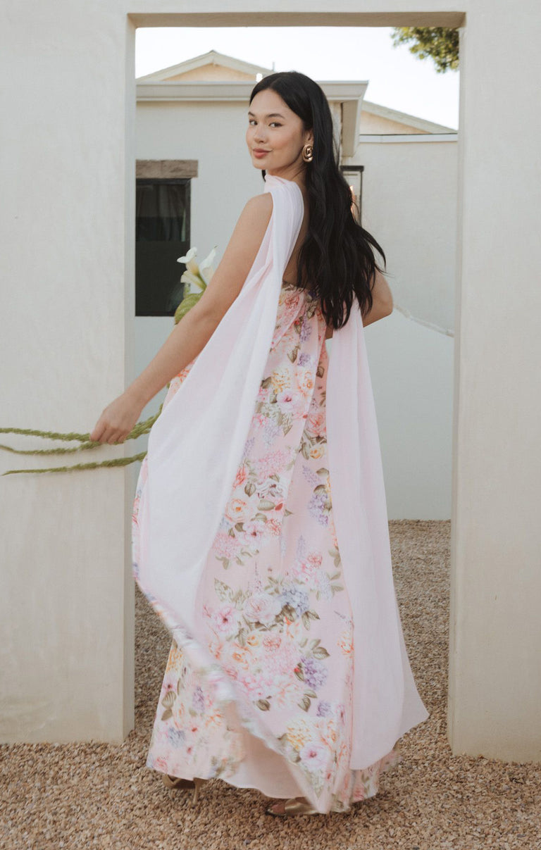 Tinsley Tube Dress, in Powder Pink Blooms Taffeta, Size: 2XL | Show Me Your Mumu