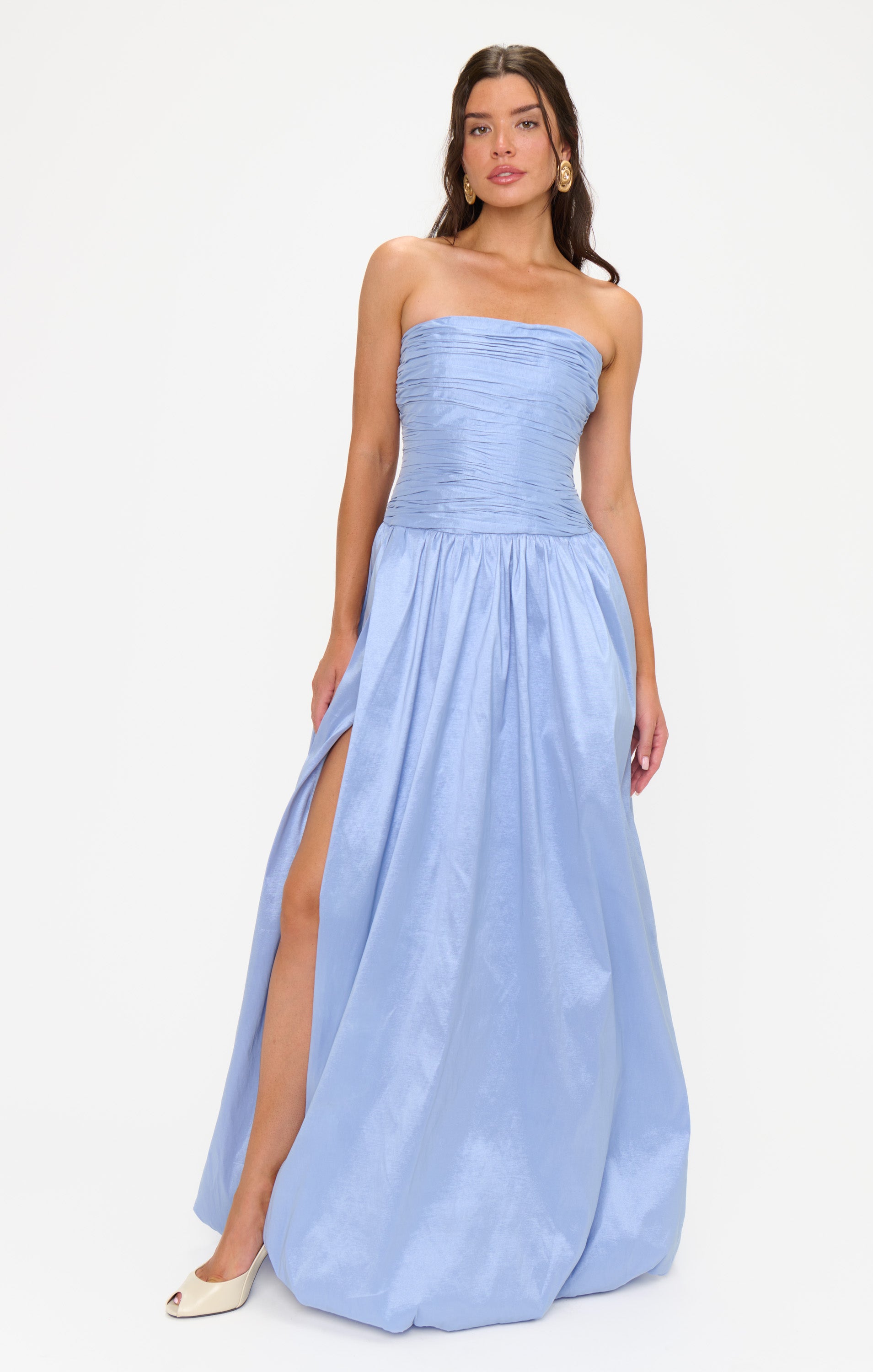 Morgan Maxi Dress, in Borrowed Blue Taffeta, Size: XS | Show Me Your Mumu | Bridesmaid Dresses & Wedding Attendee Dress