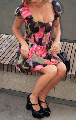 Sylvia Skort Dress ~ Noir Blooms