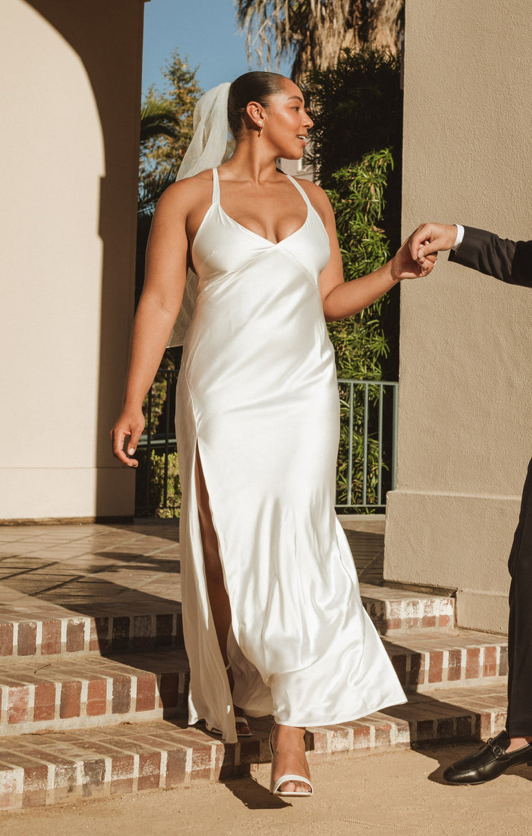 Anderson Maxi Dress, in Ivory Luxe Satin, Size: 2XL | Show Me Your Mumu
