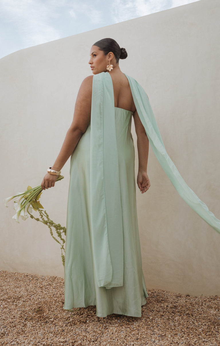 Tinsley Tube Dress, in Pistachio Luxe Satin, Size: Xs | Show Me Your Mumu
