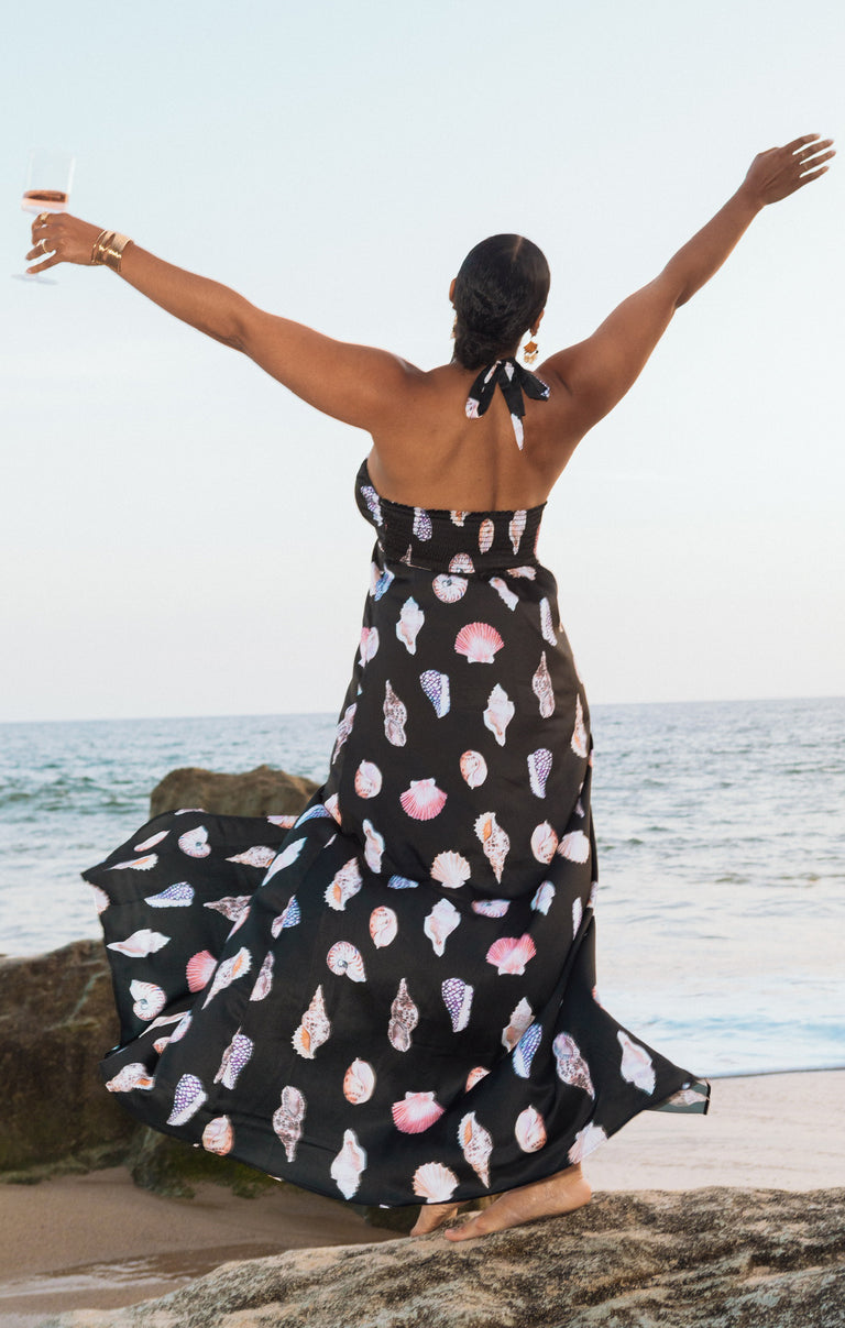 Milos Maxi Dress ~ Black Shell Luxe Satin Show Me Your Mumu Milos Maxi Dress ~ Black Shell Luxe Satin Show Me Your Mumu