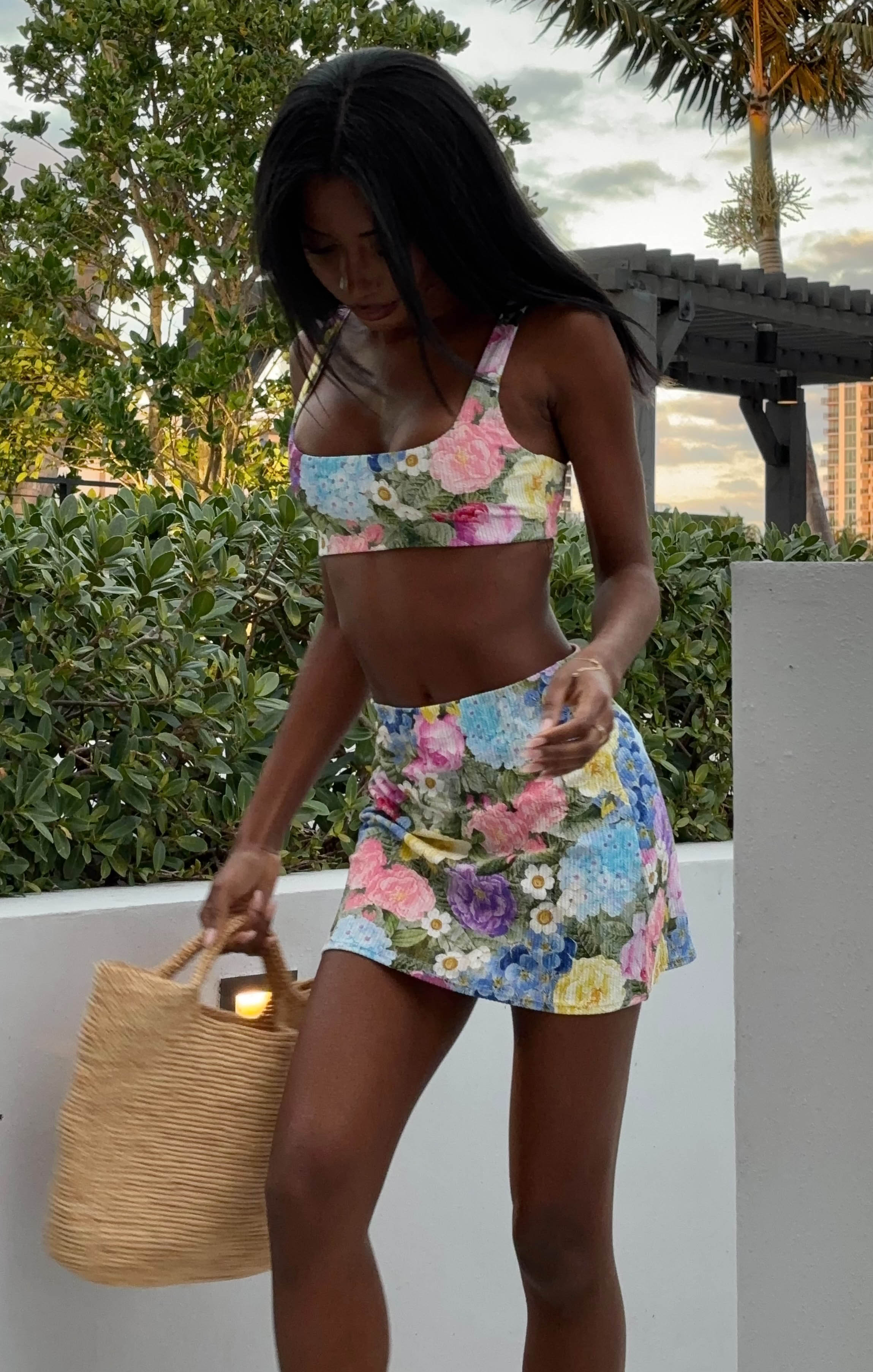 Mary Mini Skirt ~ Flower Shop Rib Scrunch – Show Me Your Mumu