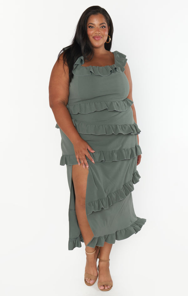 Greta Dress ~ Deep Sage Stretch – Show Me Your Mumu