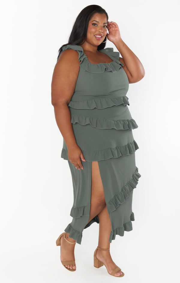 Greta Dress ~ Deep Sage Stretch – Show Me Your Mumu