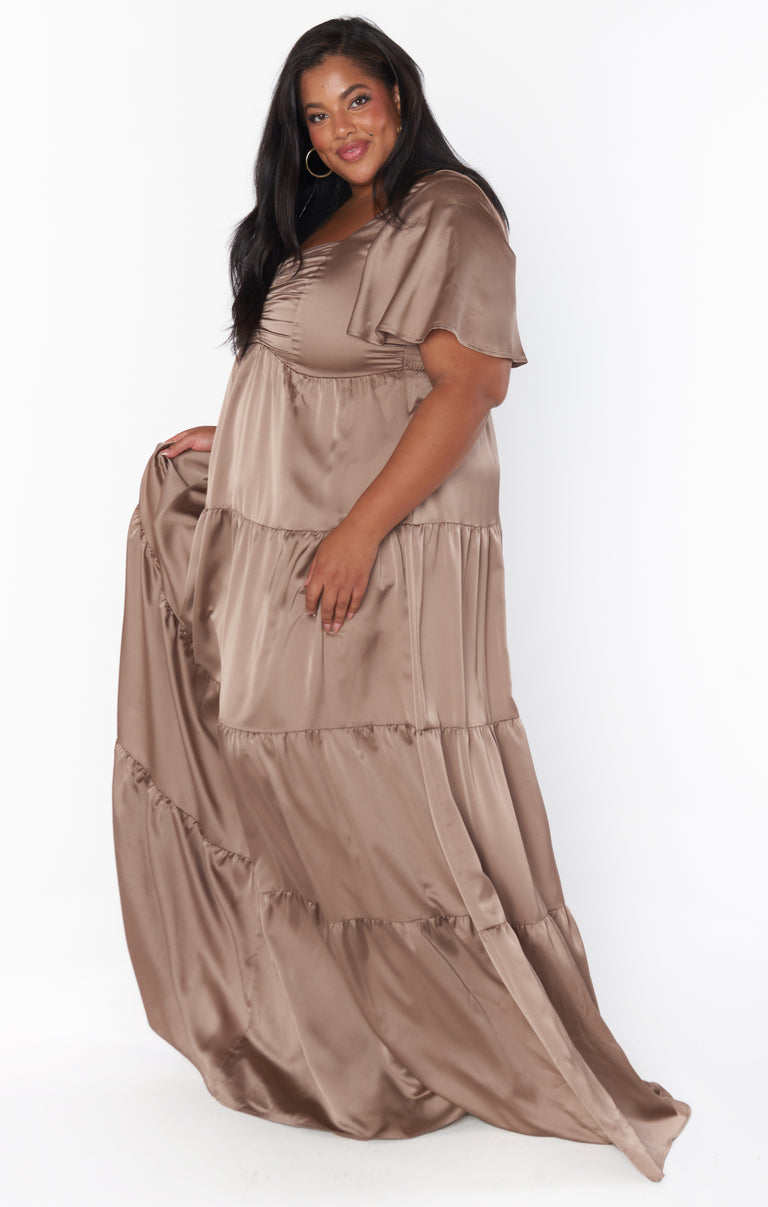 Nicole Maxi Dress, in Dune Luxe Satin | Show Me Your Mumu