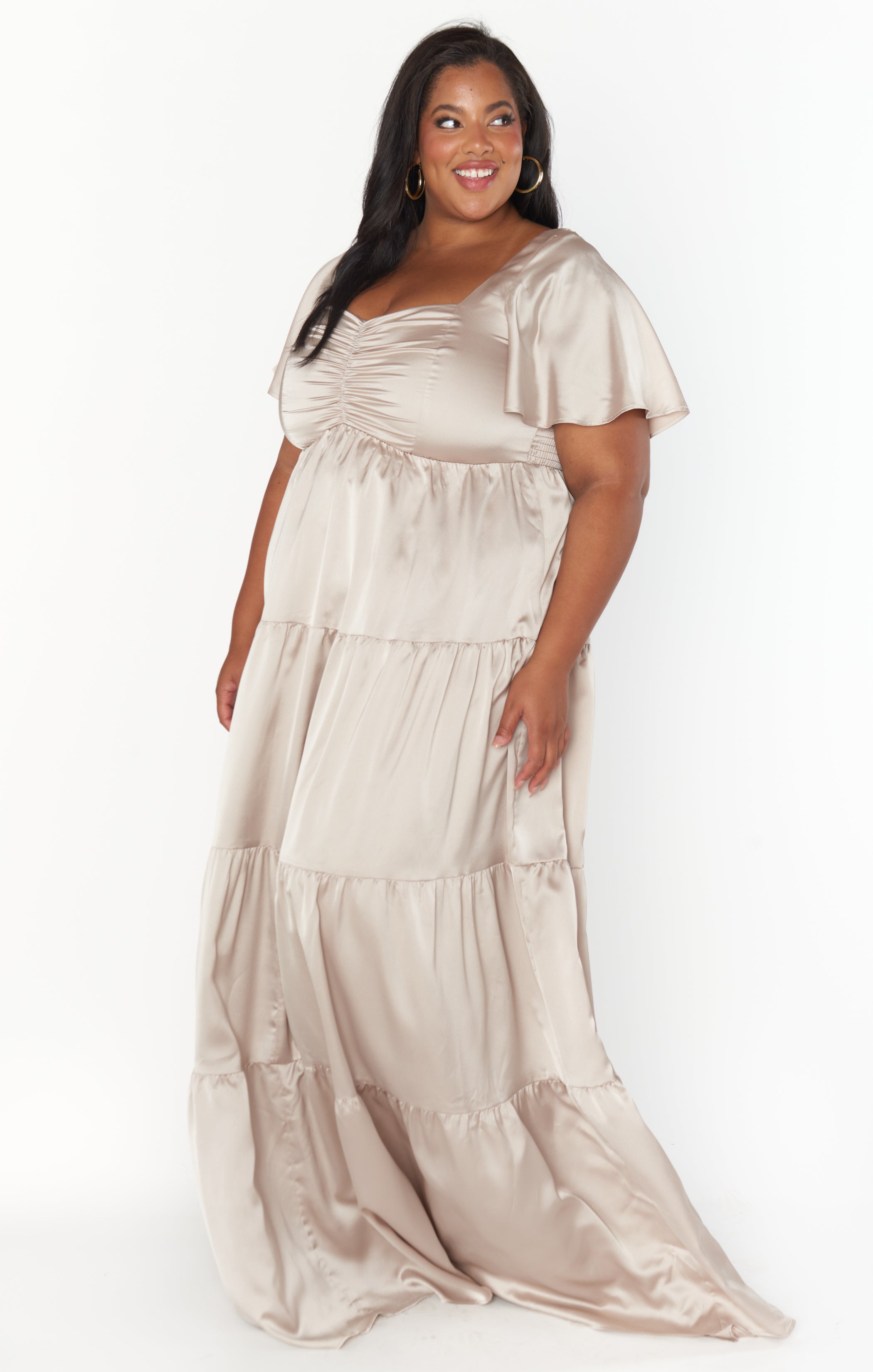 Nicole Maxi Dress ~ Show Me The Ring Luxe Satin – Show Me Your Mumu