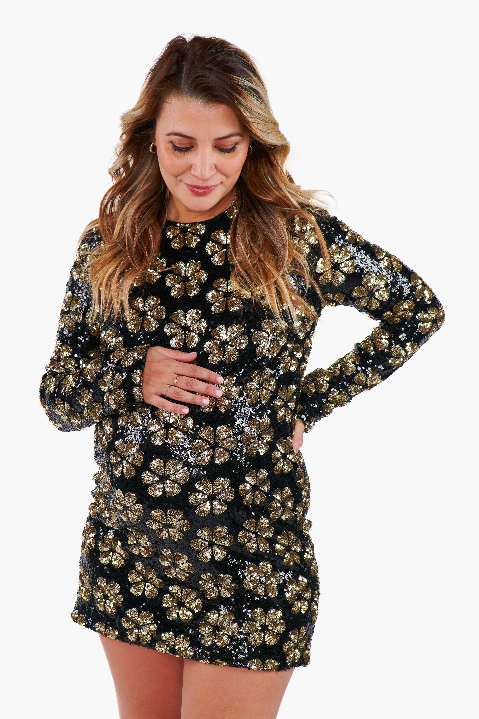 Maddison Mini Dress ~ Flower Pop Gold Sequins Show Me Your Mumu Maddison Mini Dress ~ Flower Pop Gold Sequins Show Me Your Mumu