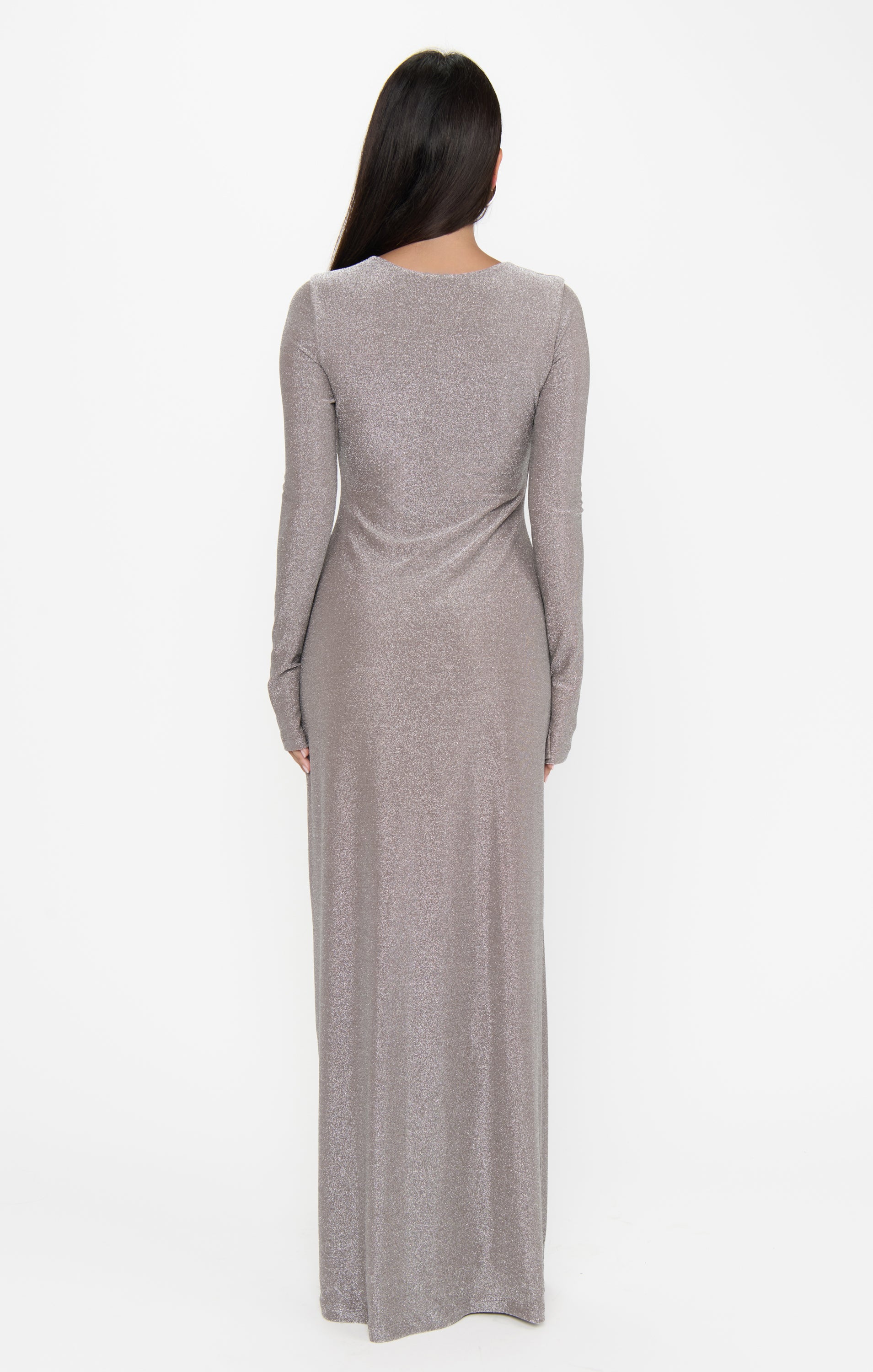 Lopez Maxi Dress, in Silver Stretch, Size: Large | Show Me Your Mumu