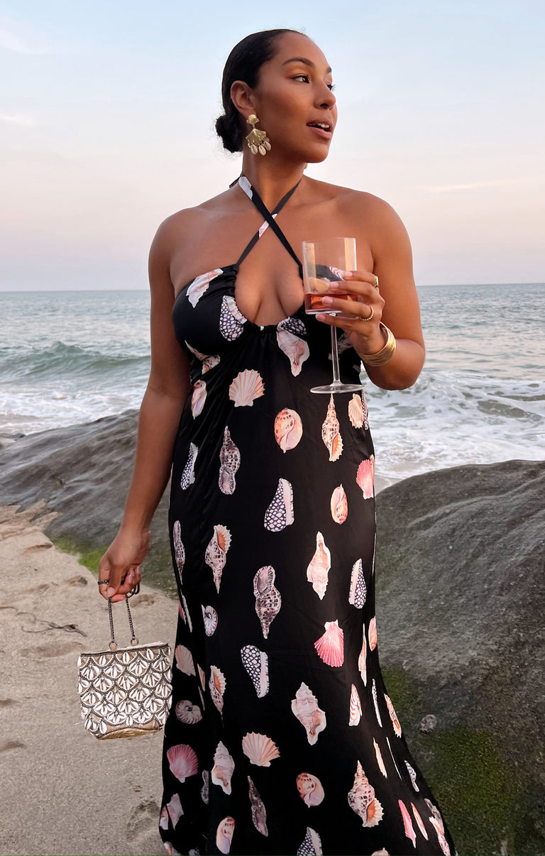 Milos Maxi Dress ~ Black Shell Luxe Satin Show Me Your Mumu Milos Maxi Dress ~ Black Shell Luxe Satin Show Me Your Mumu