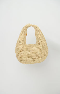 Raffia Hobo Bag ~ Light Tan
