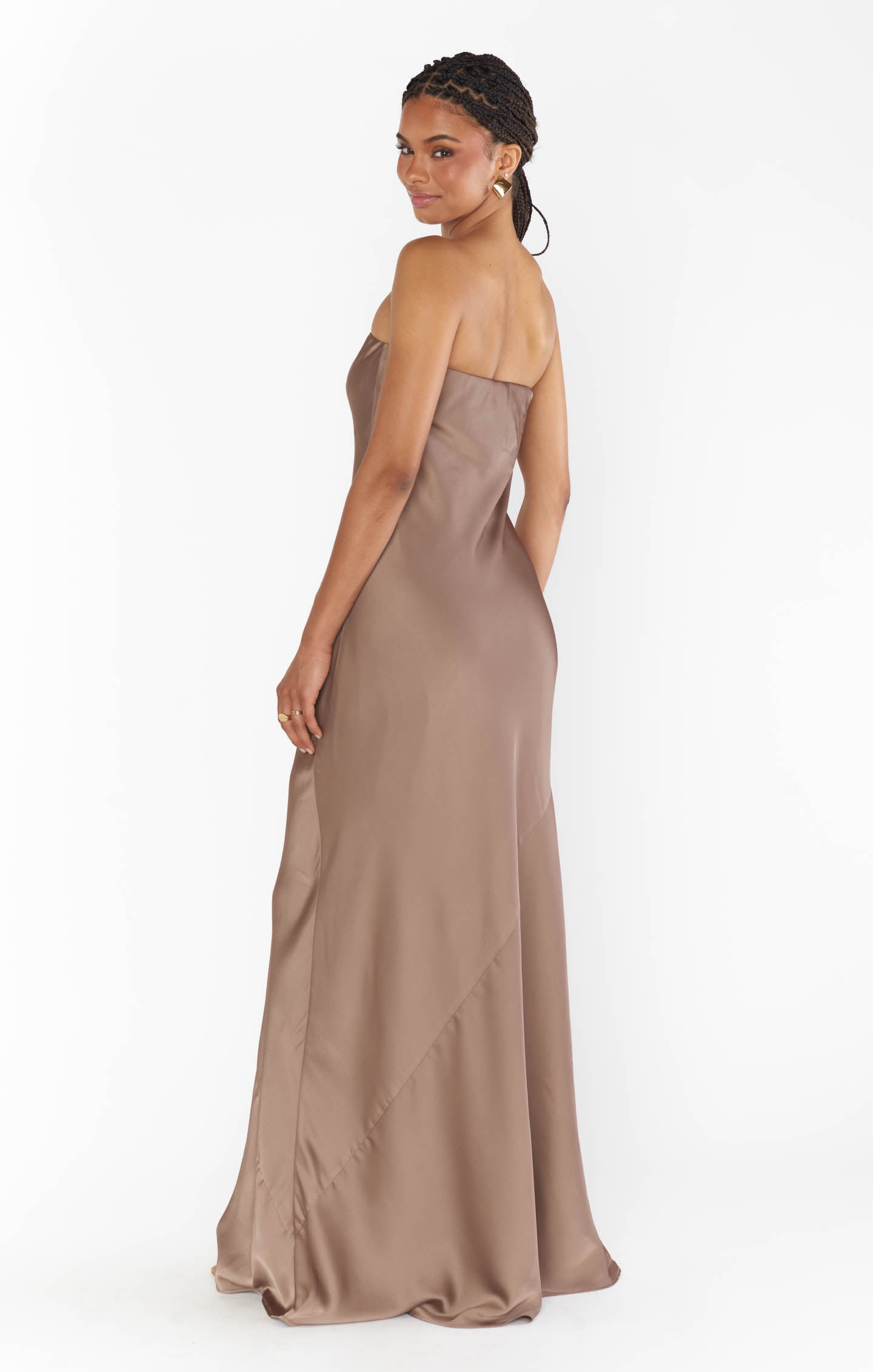 Taylor Tube Maxi Dress, in Dune Luxe Satin | Show Me Your Mumu