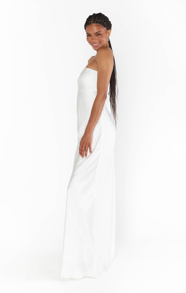 Taylor Tube Maxi Dress ~ Ivory Luxe Satin Show Me Your Mumu Taylor Tube Maxi Dress ~ Ivory Luxe Satin Show Me Your Mumu