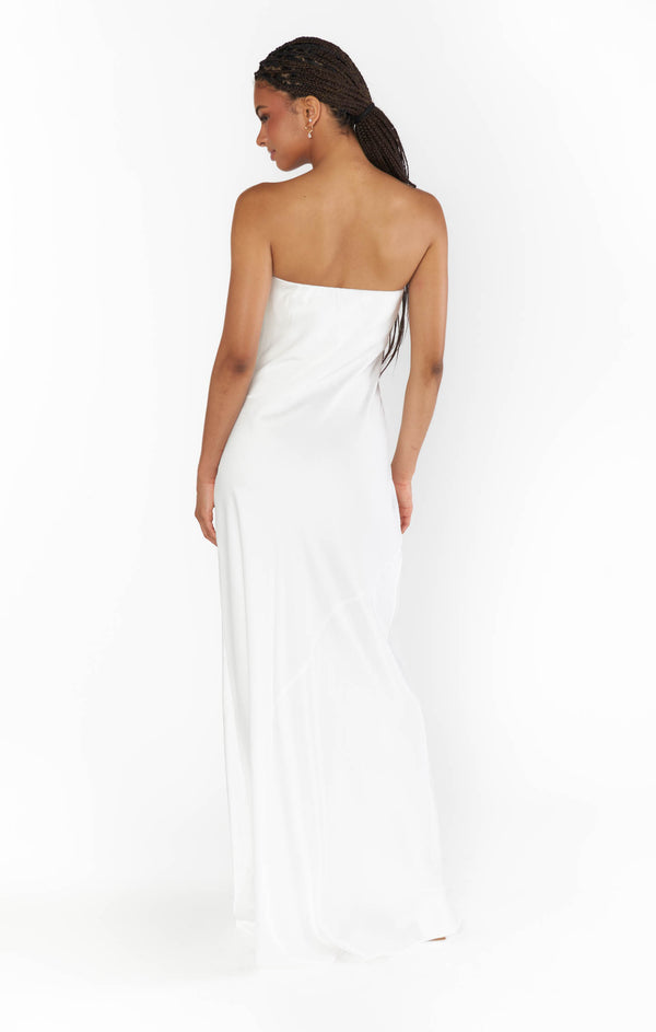 Taylor Tube Maxi Dress ~ Ivory Luxe Satin – Show Me Your Mumu