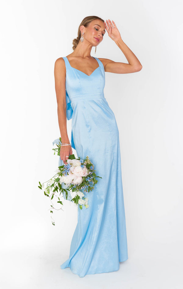 Charlotte Bow Dress ~ Light Blue Taffeta – Show Me Your Mumu