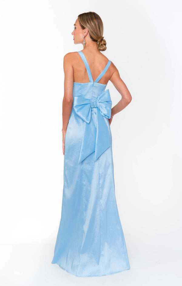 Charlotte Bow Dress ~ Light Blue Taffeta – Show Me Your Mumu