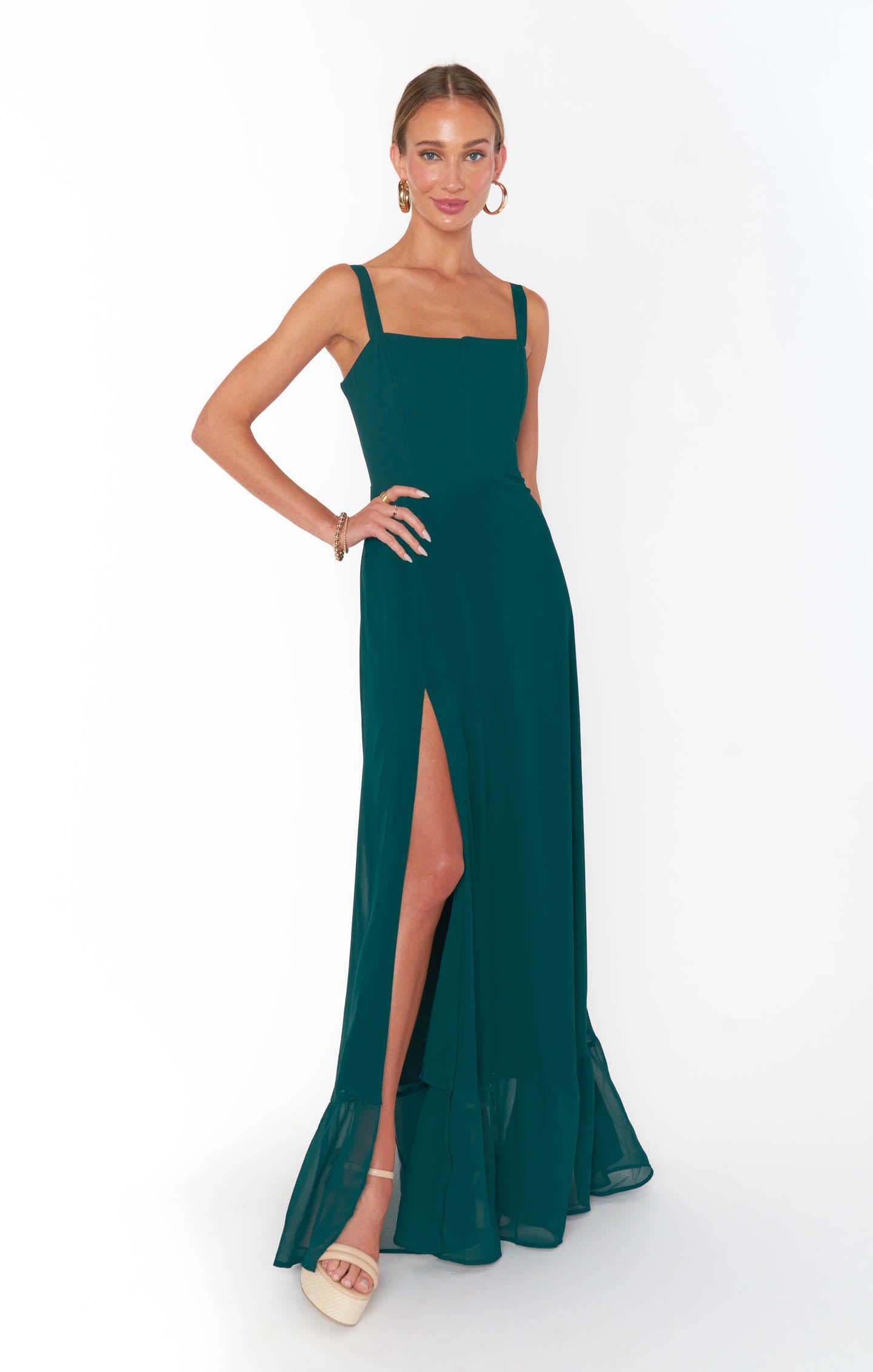 Clarissa Corset Dress ~ Emerald Chiffon – Show Me Your Mumu