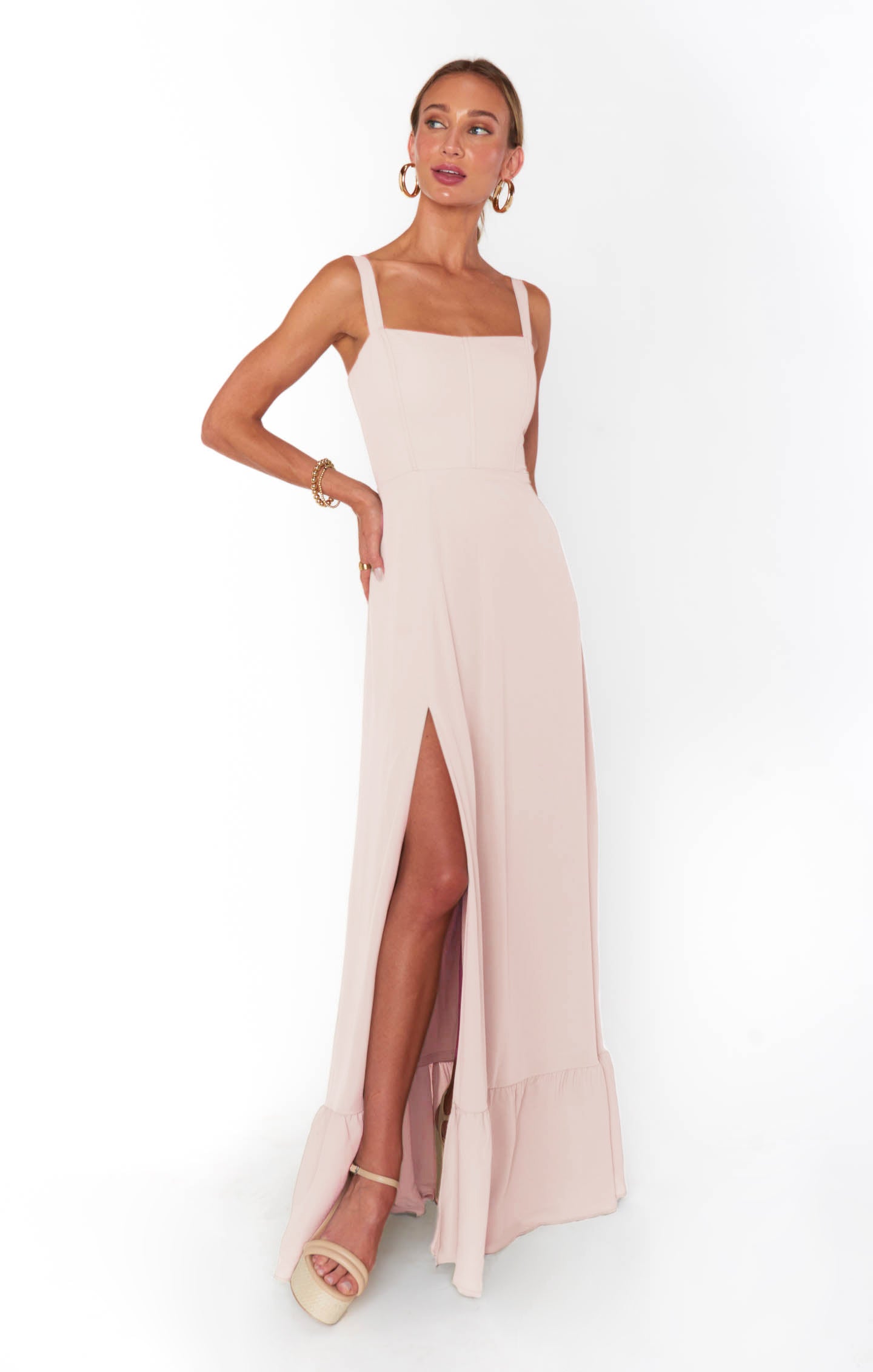 Clarissa Corset Dress, in Dusty Blush Crisp, Size: XL | Show Me Your Mumu