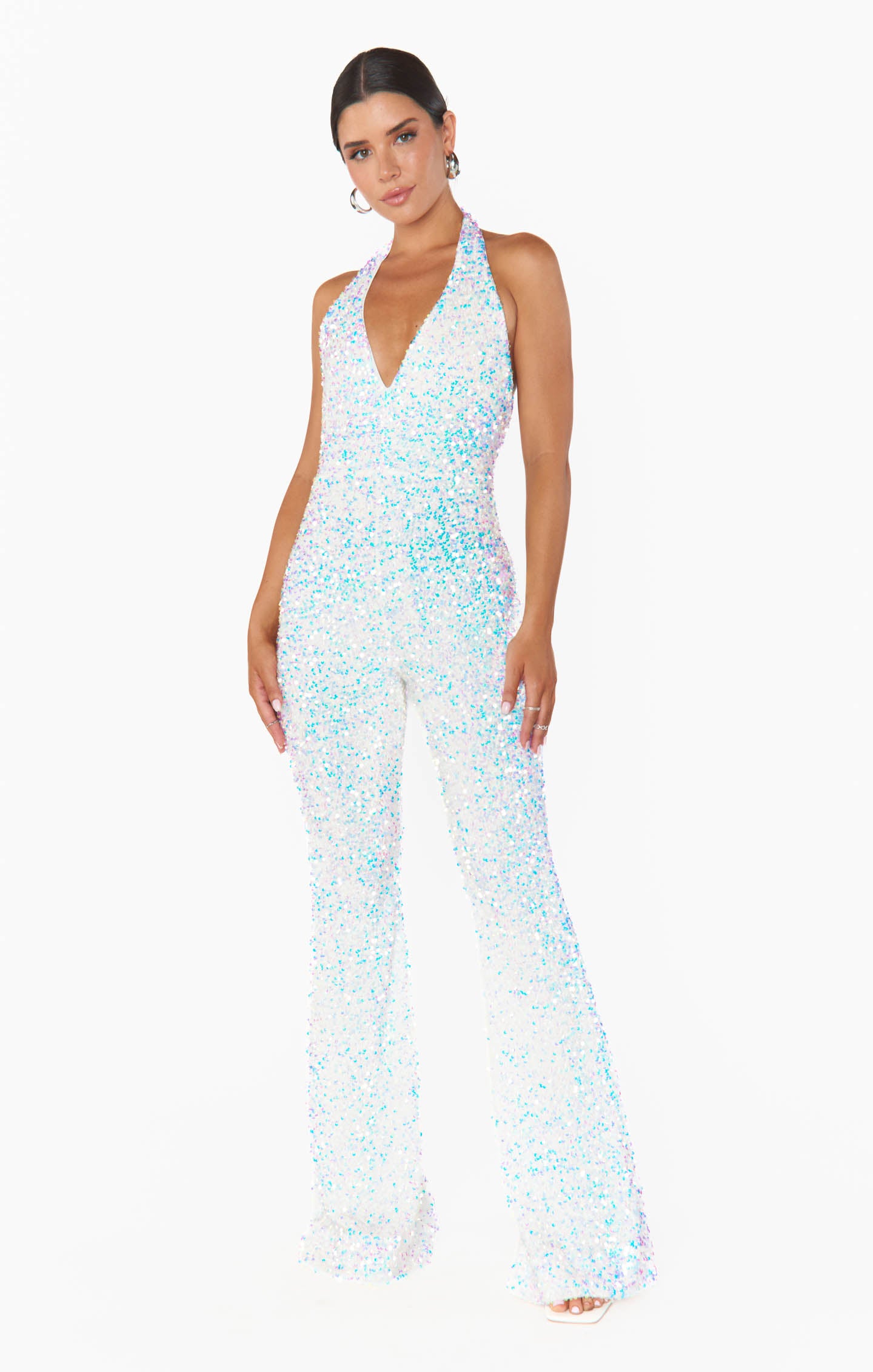 dress the population white sequin jumpsuit Dress The Population Andy Strapless Sequin Jumpsuit