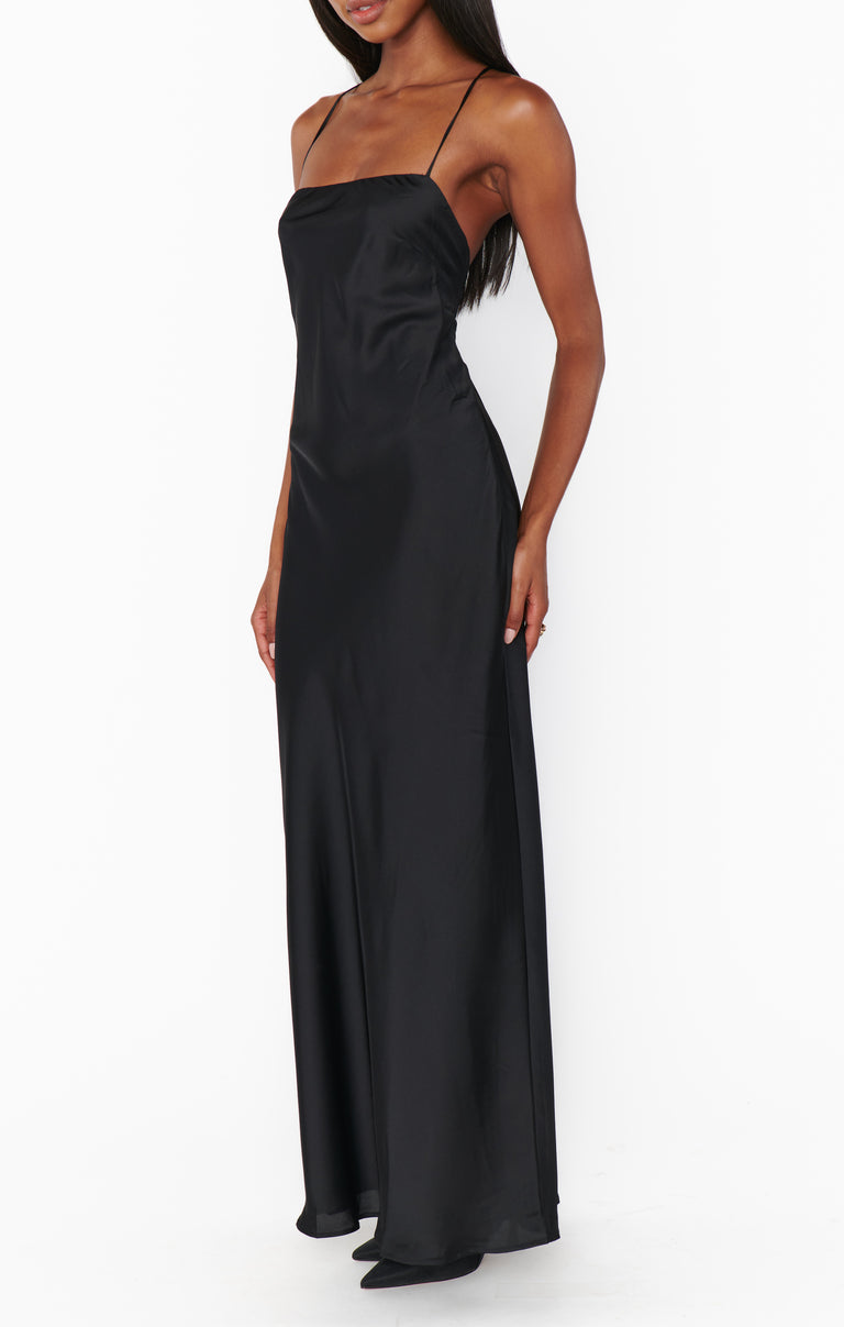 Dani Slip Dress ~ Black Luxe Satin Show Me Your Mumu Dani Slip Dress ~ Black Luxe Satin Show Me Your Mumu