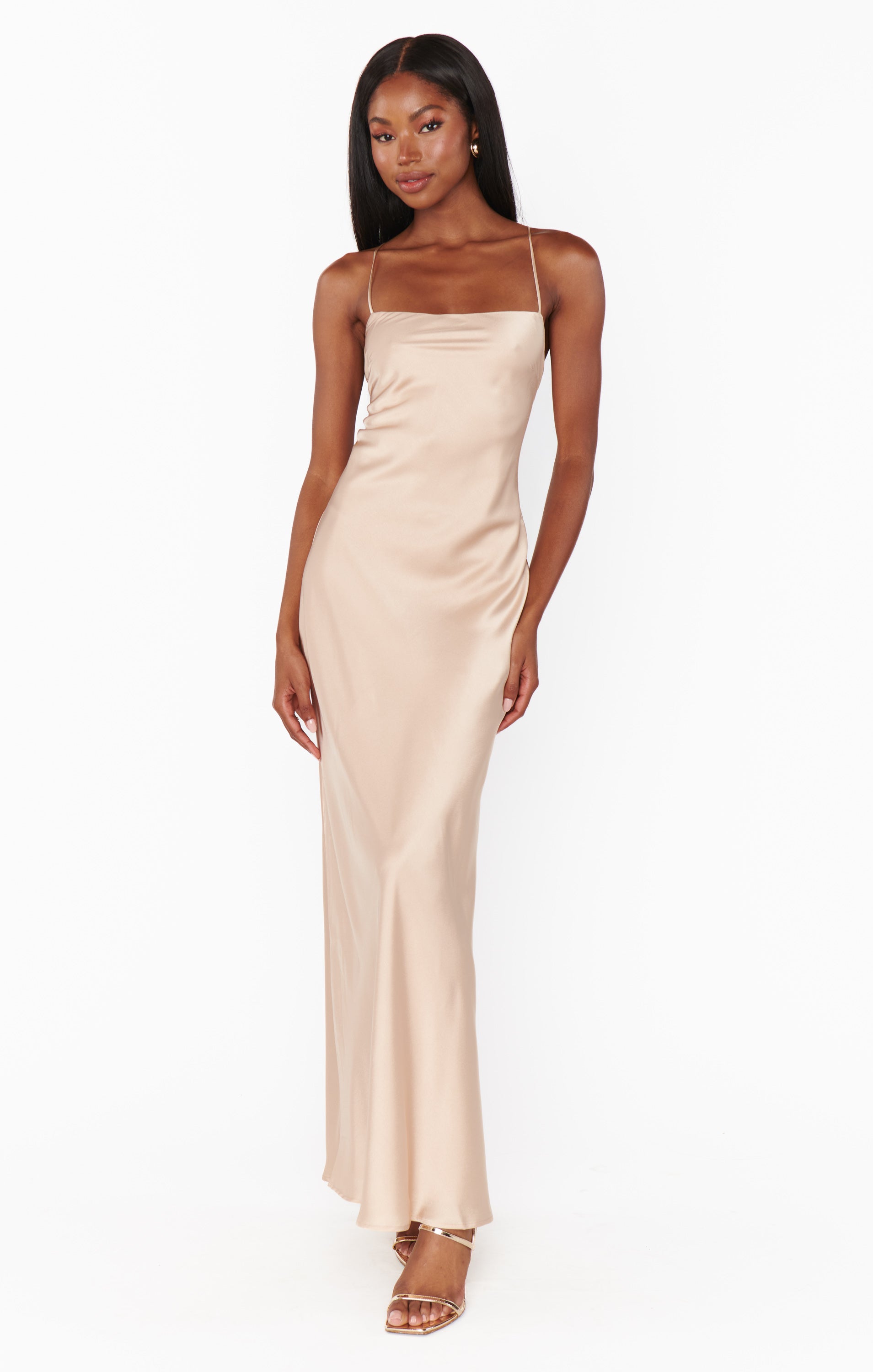 Dani Slip Dress ~ Champagne Luxe Satin S Dani Slip Dress ~ Champagne Luxe Satin S