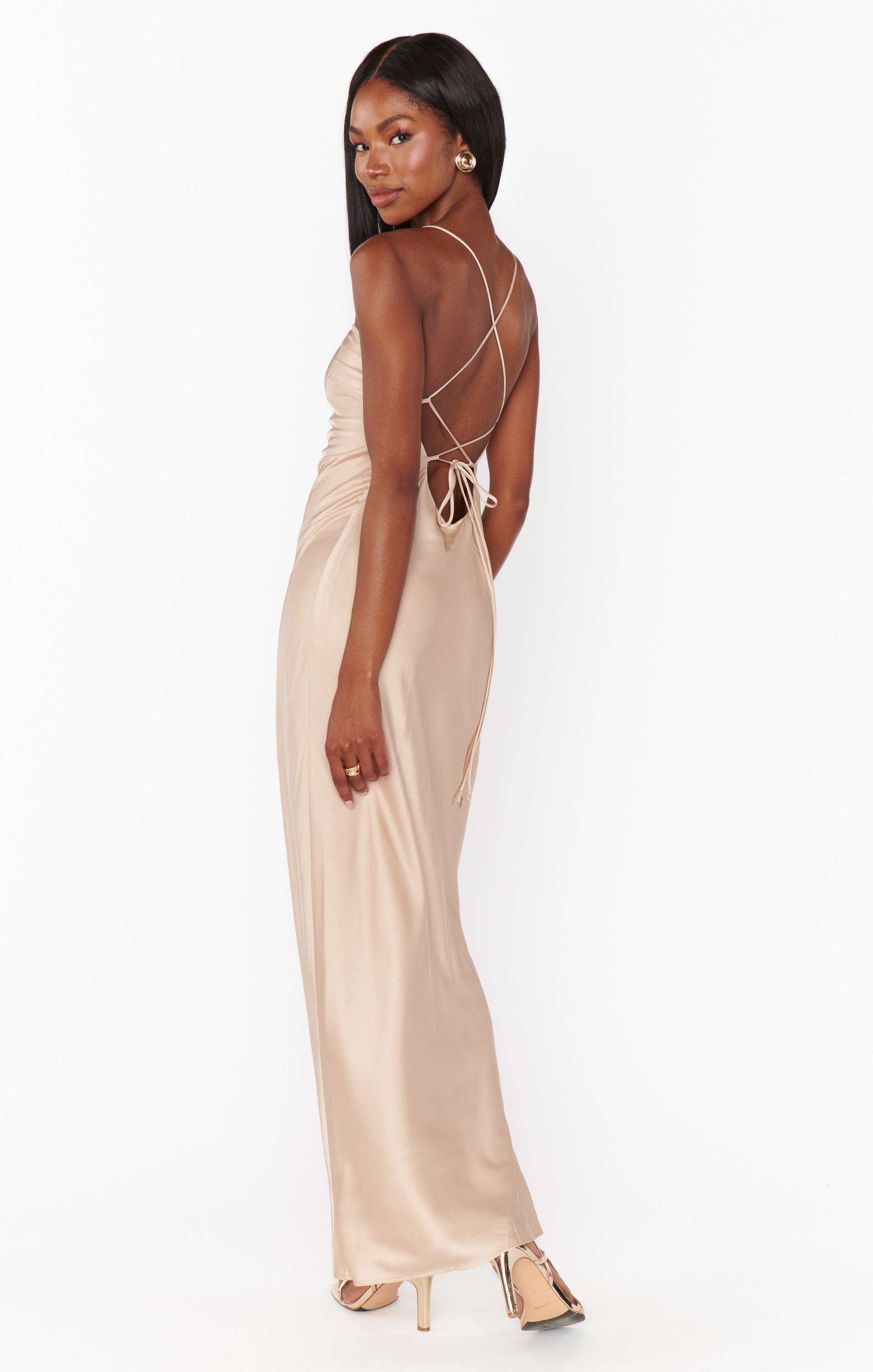 Dani Slip Dress ~ Champagne Luxe Satin S