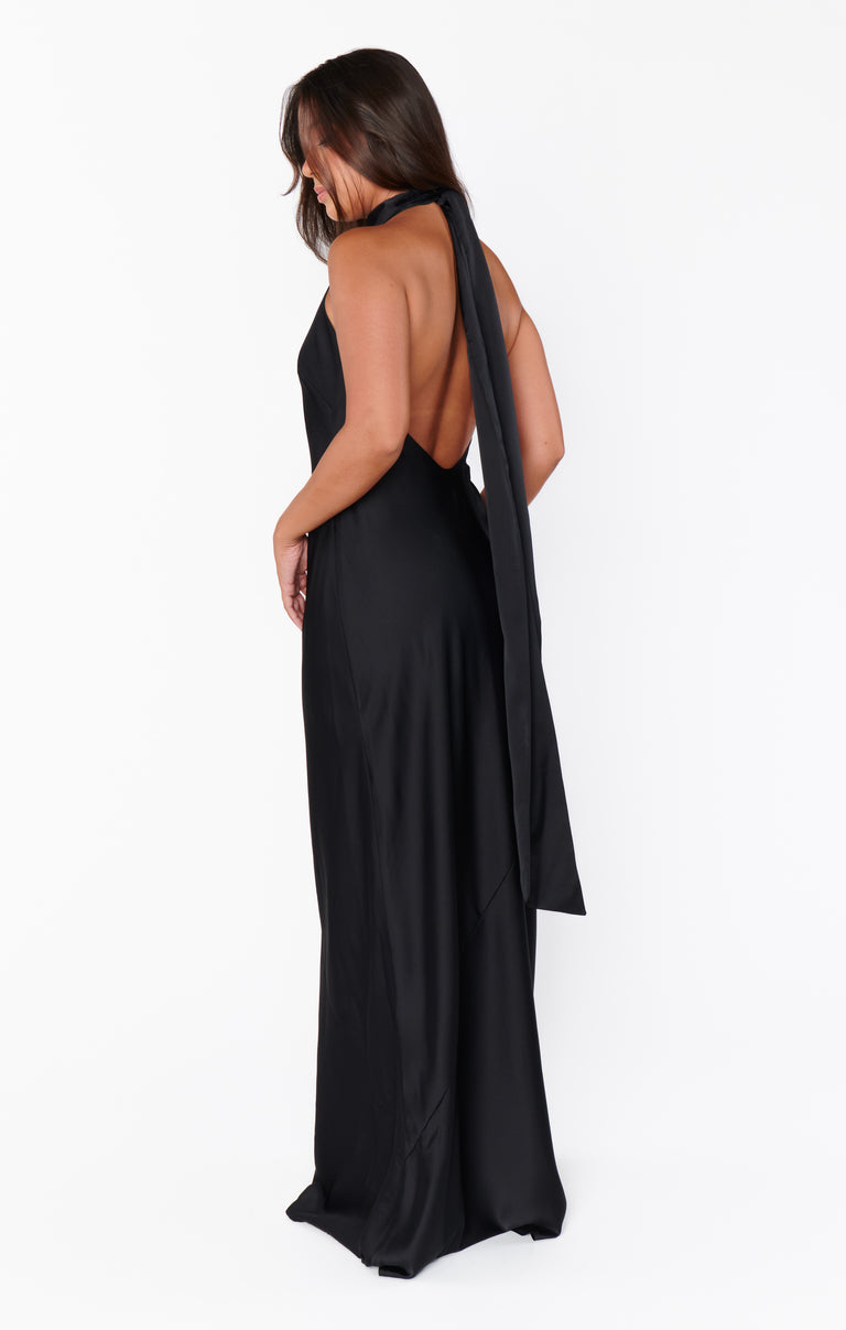 Lisa Maxi Dress ~ Black Luxe Satin Show Me Your Mumu Lisa Maxi Dress ~ Black Luxe Satin Show Me Your Mumu