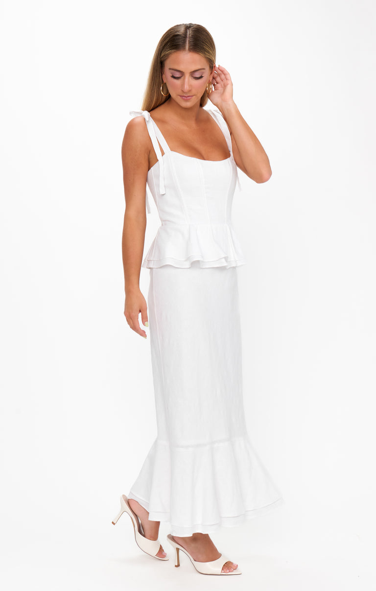 Pauline Peplum Dress, in White, Size: XL | Show Me Your Mumu Pauline Peplum Dress, in White, Size: XL | Show Me Your Mumu