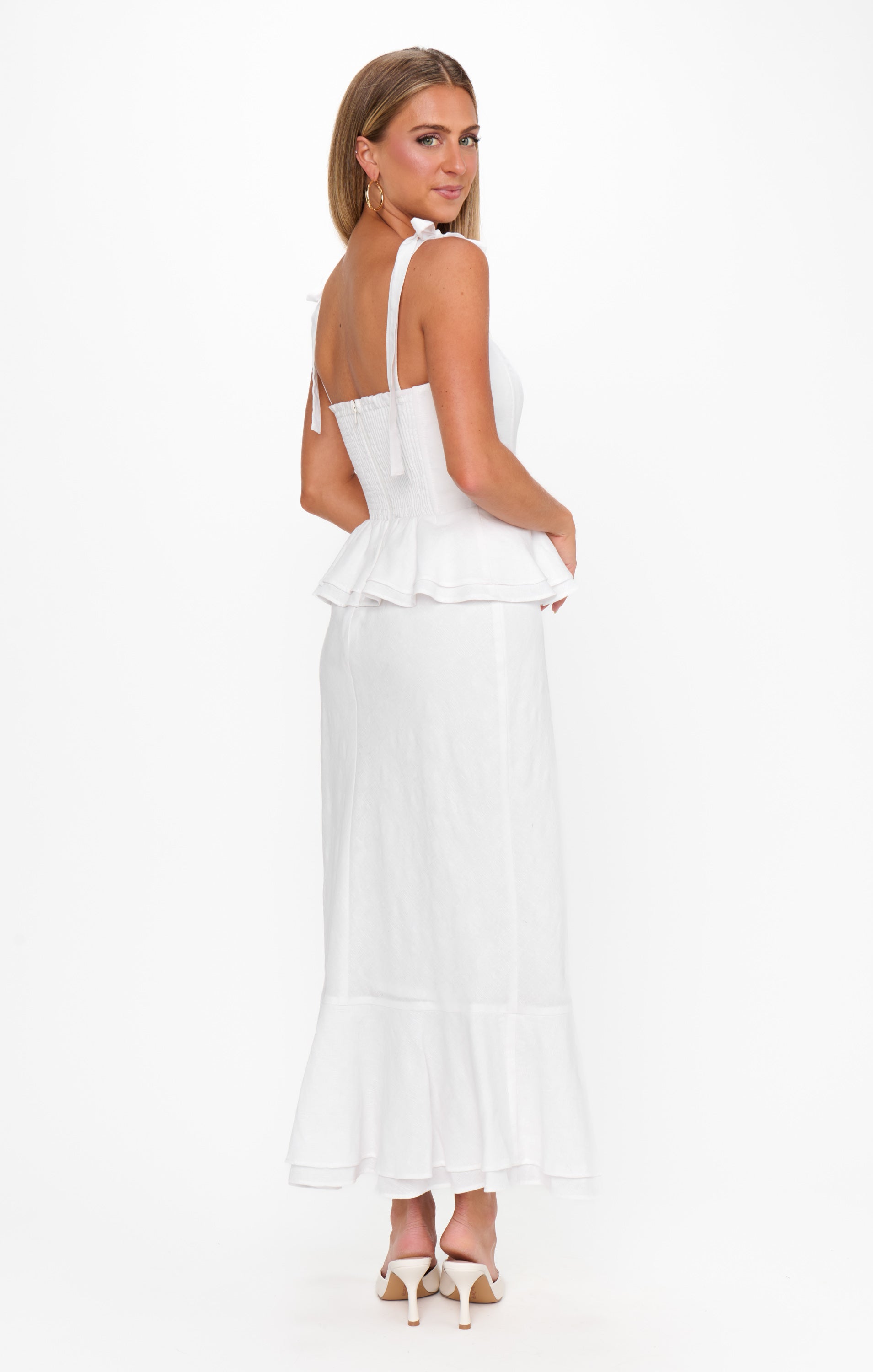 Pauline Peplum Dress, in White, Size: XL | Show Me Your Mumu Pauline Peplum Dress, in White, Size: XL | Show Me Your Mumu