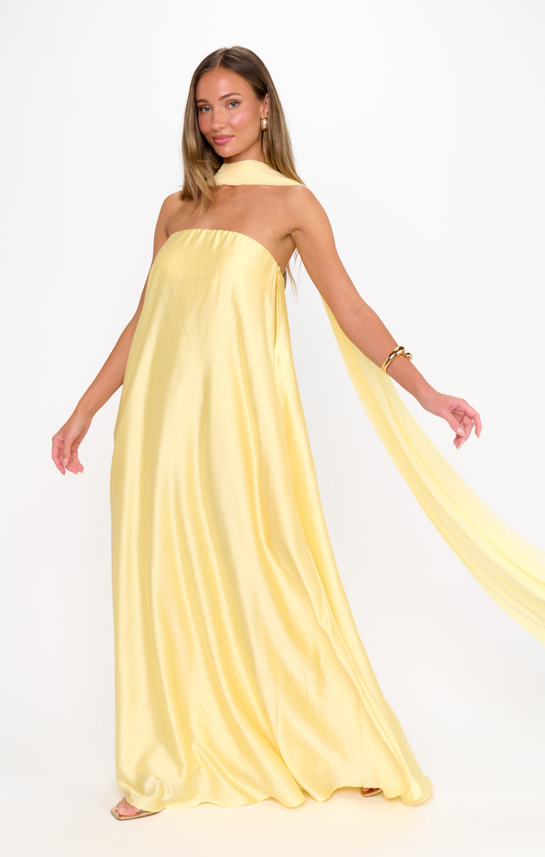 Tinsley Tube Dress, in Pale Yellow Luxe Satin, Size: 2XL | Show Me Your Mumu | Bridesmaid Dresses & Wedding Attendee Dress Tinsley Tube Dress, in Pale Yellow Luxe Satin, Size: 2XL | Show Me Your Mumu | Bridesmaid Dresses & Wedding Attendee Dress