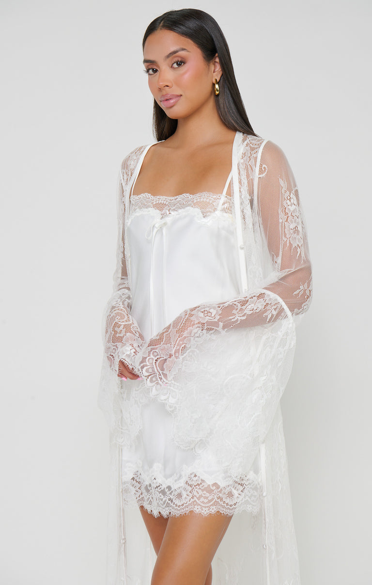 alana lace dress Alana Sheer Lace Dress
