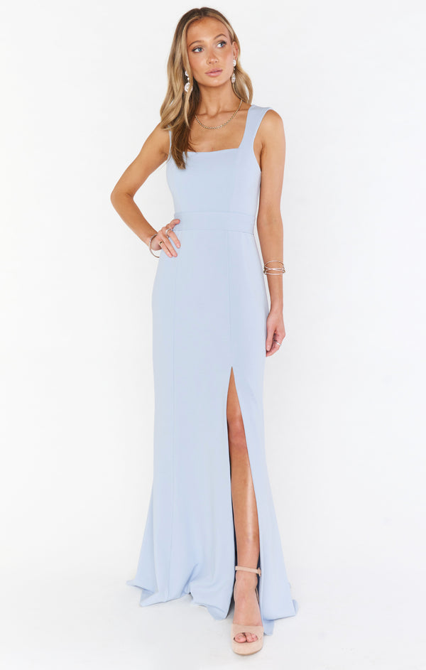 Paris Gown ~ Steel Blue Stretch – Show Me Your Mumu