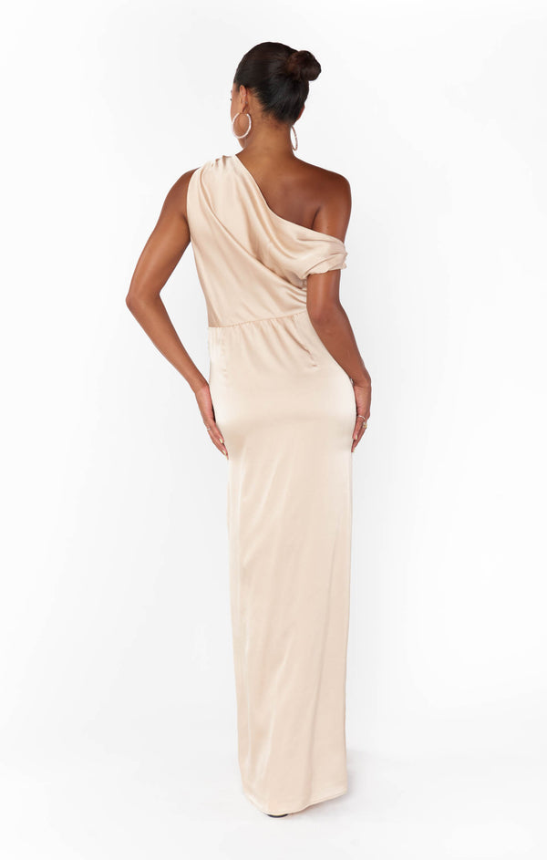 Jodie Dress ~ Champagne Luxe Satin – Show Me Your Mumu