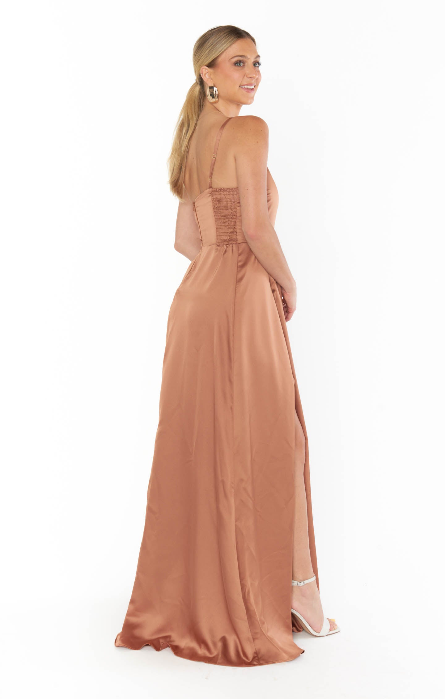 Shannon One Shoulder Dress ~ Copper Luxe Satin – Show Me Your Mumu